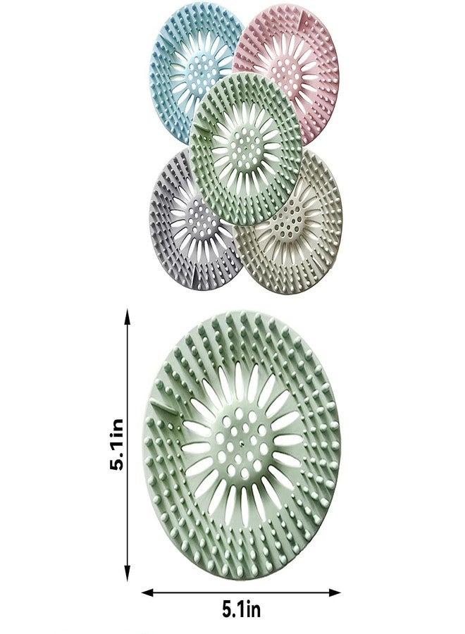 KRIVETY Silicone Hair Catcher Drain Cover, Shower Drain Cover, Drain Protector Filter, Kitchen Drain Stopper Sink Filter, Sewer Drain Strainer for Bathroom Kitchen Bathtub (Pack of 6) - Image 2